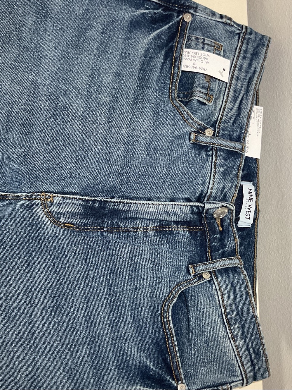 Nine West Wide Leg High-Rise Jeans - Light Blue - Picture 2 of 4